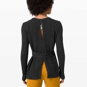 Lululemon Sincerely Yours Sweater Heather Deep Coal Size 4